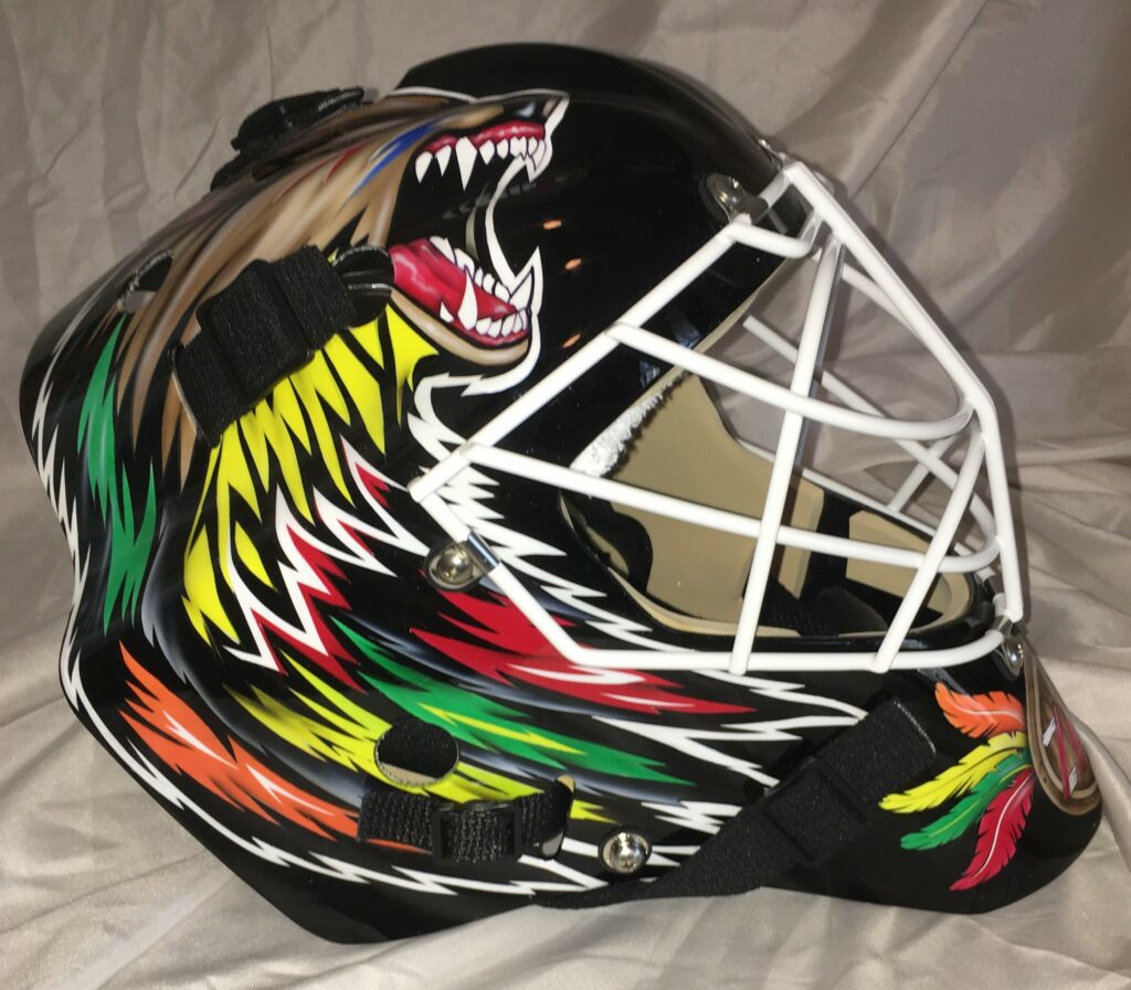 This dragon goalie mask we painted